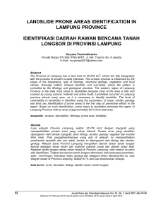 landslide prone areas identification in lampung province