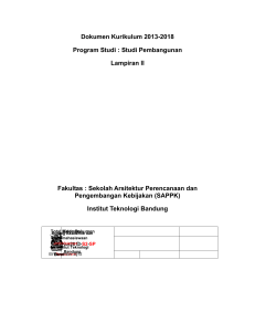 Dokumen Kurikulum 2013-2018 Program Studi : Studi