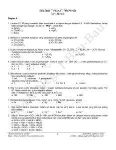 Seleksi Provinsi tahun 2005 - Buton Chemistry Center