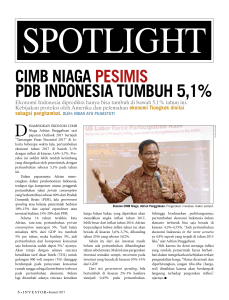 CIMB NIaga PesIMIs PDB INDoNesIa TuMBuh 5,1%