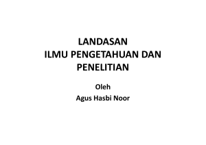 ILMU PENGETAHUAN DAN PENELITIAN