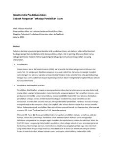 Karakteristik Pendidikan Islam