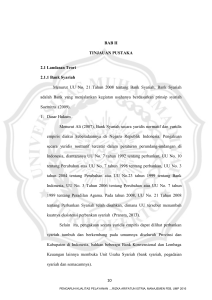 BAB II TINJAUAN PUSTAKA 2.1 Landasan Teori 2.1.1 Bank Syariah