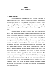 1 BAB 1 PENDAHULUAN 1.1. Latar Belakang Penyakit hipertensi