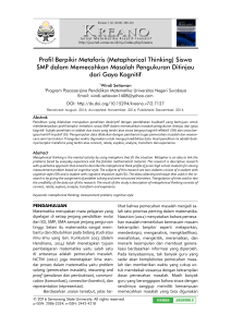 Profil Berpikir Metaforis (Metaphorical Thinking)