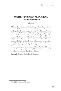 URGENSI PENDIDIKAN AGAMA ISLAM DALAM