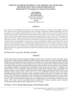 PENENTUAN STRUKTUR MODAL YANG OPTIMAL DALAM