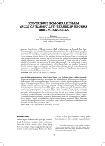 kontribusi nomokrasi islam (rule of islamic law) terhadap