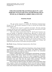 strategi komunikasi pemasaran pt. alif persada nusantara dalam