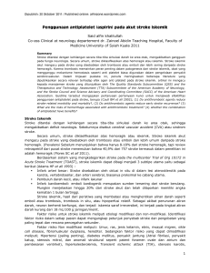 1 Penggunaan antiplatelet (aspirin) pada akut stroke iskemik