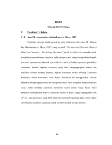 BAB II TINJAUAN PUSTAKA 2.1 Penelitian Terdahulu 2.1.1 Amal M