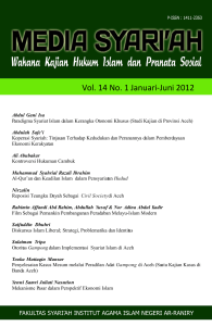 Vol. 14 No. 1 Januari-Juni 2012 - Pusat Jurnal UIN Ar