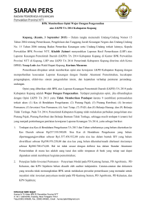 Siaran Pers Penyerahan LHP LKPD TA 2014 Kabupaten Kupang