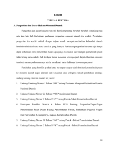 BAB III TIJAUAN PUSTAKA A. Pengertian dan Dasar Hukum