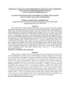 hubungan asupan zat gizi mikro dengan kerusakan dna oksidatif