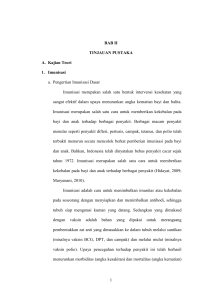 1 BAB II TINJAUAN PUSTAKA A. Kajian Teori 1. Imunisasi a