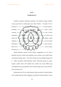 48 BAB V PEMBAHASAN Penelitian mengenai hubungan