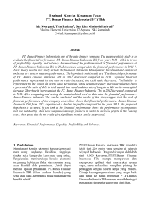 Evaluasi Kinerja Keuangan Pada PT. Bunas Finance