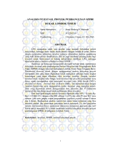 analisis investasi proyek pembangunan sppbe di kab