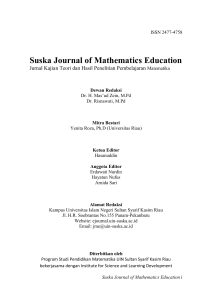 Suska Journal of Mathematics Education