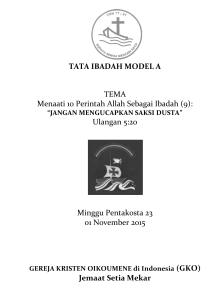 TATA IBADAH MODEL A TEMA Menaati 10