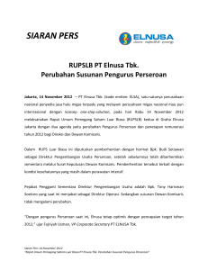 Press Release RUPSLB PT Elnusa Tbk. 14 November 2012