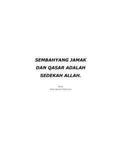 sembahyang jamak dan qasar adalah sedekah allah.