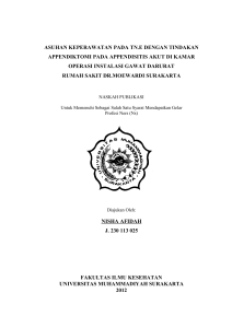 asuhan keperawatan pada tn.e dengan tindakan appendiktomi