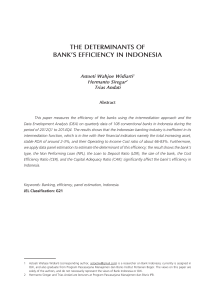 The DeTerminanTs of BanK`s efficiency in inDonesia