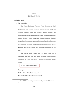 19 BAB II LANDASAN TEORI A. Kajian Teori 1. Net Asset Value