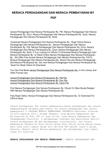 Neraca Perdagangan Dan Neraca Pembayaran By