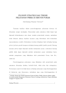 filosofi strategi dan teknik pelayanan prima di sektor publik