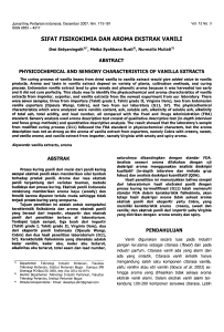 Sifat fisikokimia dan aroma ekstrak vanili