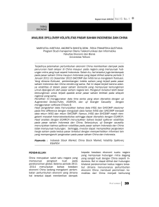 analisis spillover volatilitas pasar saham indonesia dan china