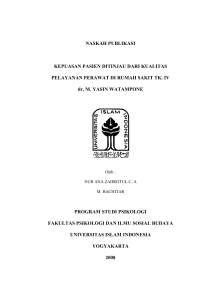 NASKAH PUBLIKASI KEPUASAN PASIEN DITINJAU DARI