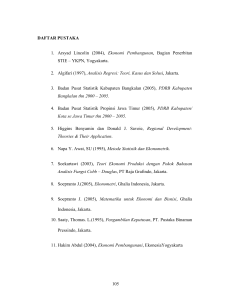 105 DAFTAR PUSTAKA 1. Arsyad Lincolin (2004), Ekonomi