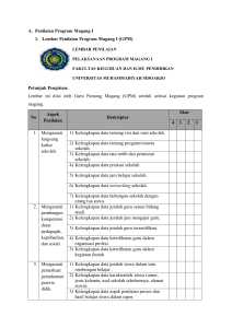 A. Penilaian Program Magang I 1. Lembar Penilaian