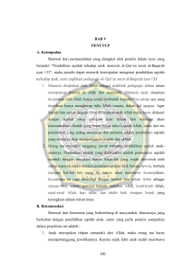 BAB V PENUTUP A. Kesimpulan Berawal dari permasalahan yang