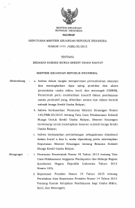 KMK 1355 Besaran Subsidi Bunga KUR