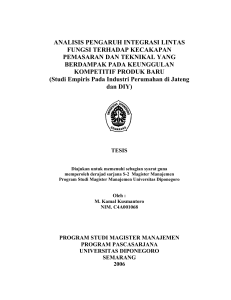 analisis pengaruh integrasi lintas fungsi terhadap