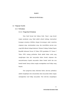 BAB II TINJAUAN PUSTAKA 2.1 Tinjauan Teoritis 2.1.1 Perbankan