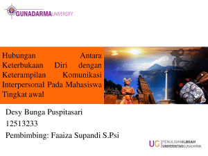 Hubungan Antara Keterbukaan Diri dengan Keterampilan