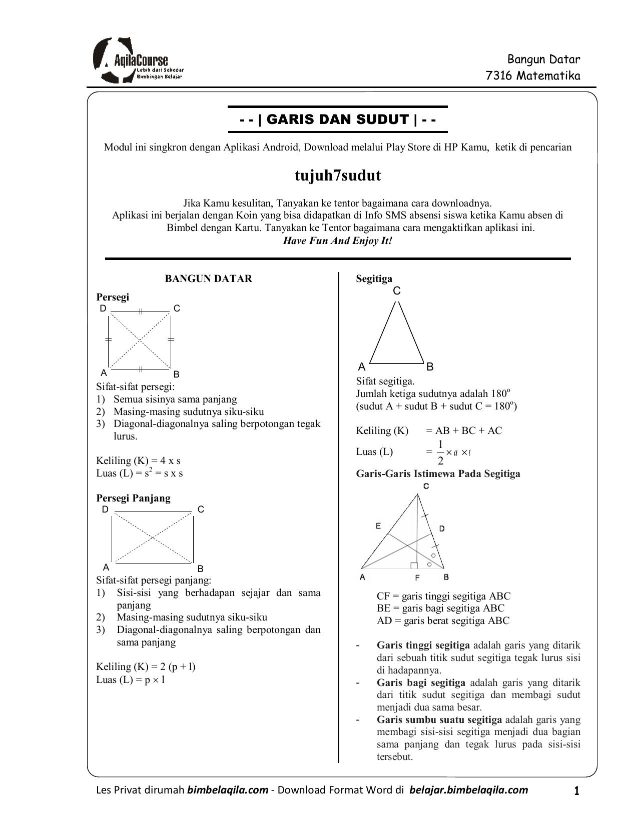 Tujuh7sudut Aqila Course