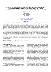 analisis metode capital asset pricing model dalam upaya