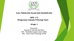 SIJIL PSIKOLOGI ISLAM DAN KAUNSELING WPK213 - al