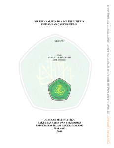 solusi analitik dan solusi numerik persamaan cauchy