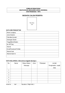 BIODATA CALON PESERTA