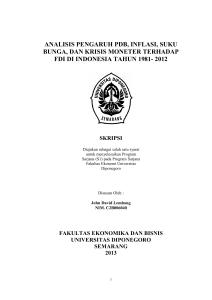 analisis pengaruh pdb, inflasi, suku bunga, dan krisis moneter