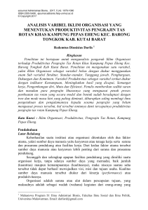 analisis varibel iklim organisasi yang menentukan produktivitas