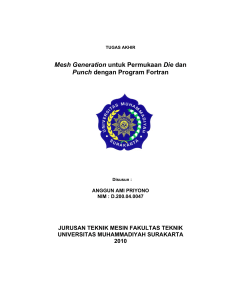 Mesh Generation untuk Permukaan Die dan Punch dengan